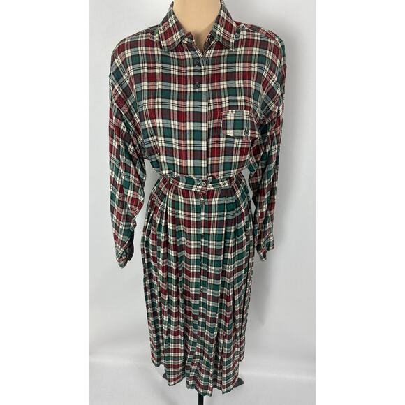 VTG Michel Sport Size XSmall Plaid Tartan Skirt Set Christmas Pleated Academia - Picture 4 of 15